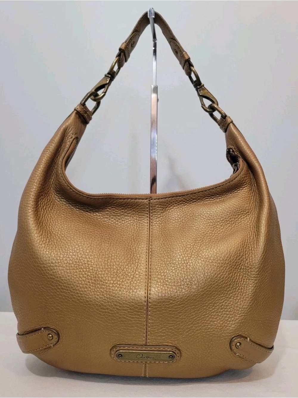 Cole Haan Pebbled Leather Hobo Shoulder Bag iBronze Y2K